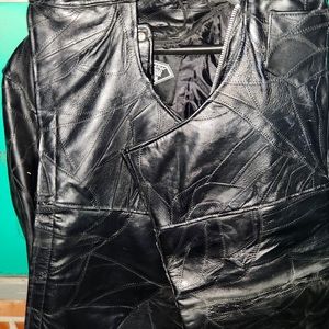 Leather coat and chaps